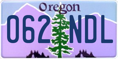 OR license plate 062NDL