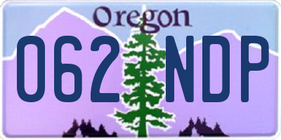 OR license plate 062NDP