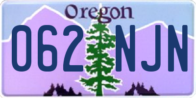 OR license plate 062NJN