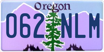 OR license plate 062NLM