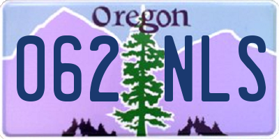 OR license plate 062NLS