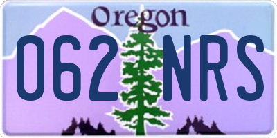 OR license plate 062NRS
