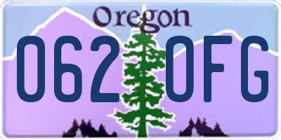 OR license plate 062OFG