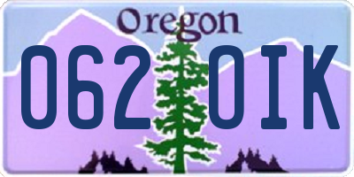 OR license plate 062OIK