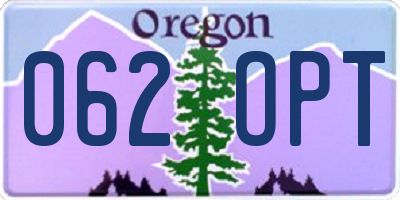 OR license plate 062OPT