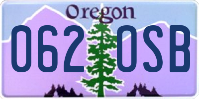 OR license plate 062OSB