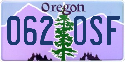 OR license plate 062OSF