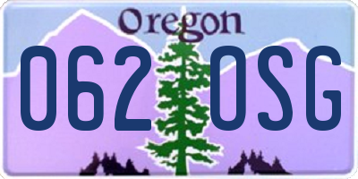 OR license plate 062OSG