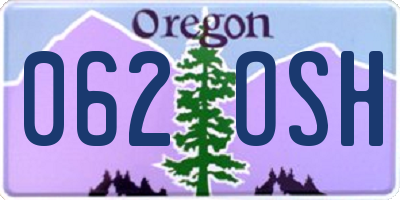 OR license plate 062OSH
