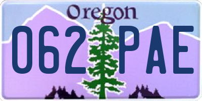 OR license plate 062PAE