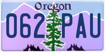 OR license plate 062PAU