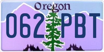 OR license plate 062PBT