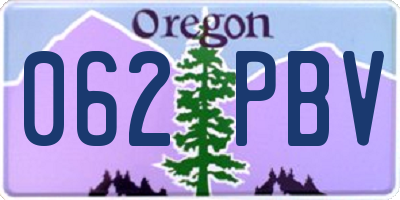 OR license plate 062PBV