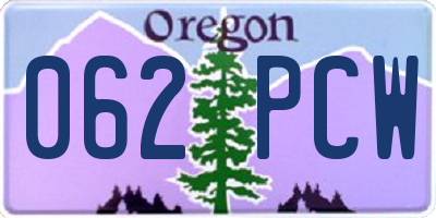 OR license plate 062PCW