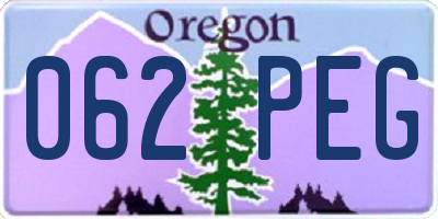 OR license plate 062PEG