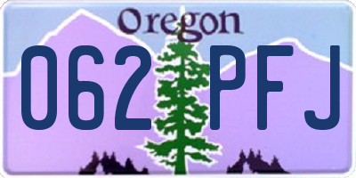 OR license plate 062PFJ