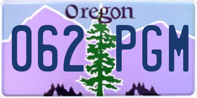 OR license plate 062PGM