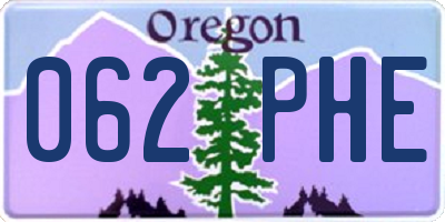 OR license plate 062PHE