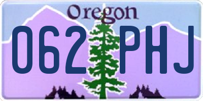 OR license plate 062PHJ