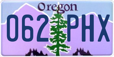 OR license plate 062PHX