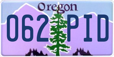 OR license plate 062PID