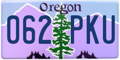 OR license plate 062PKU