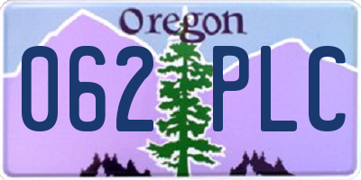 OR license plate 062PLC
