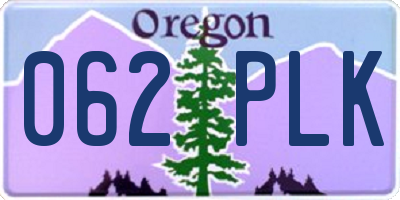 OR license plate 062PLK