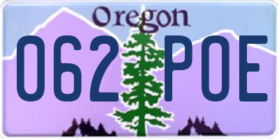 OR license plate 062POE