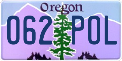 OR license plate 062POL