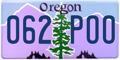 OR license plate 062POO