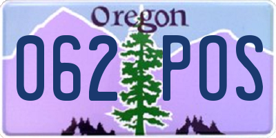 OR license plate 062POS