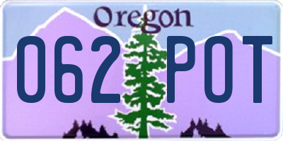 OR license plate 062POT