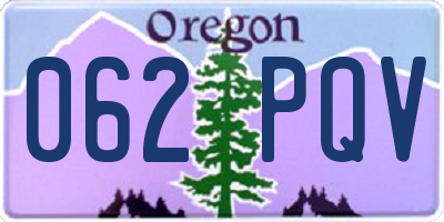 OR license plate 062PQV