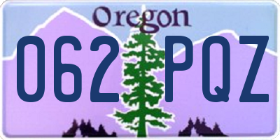 OR license plate 062PQZ
