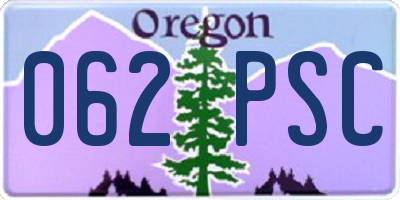OR license plate 062PSC