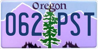 OR license plate 062PST