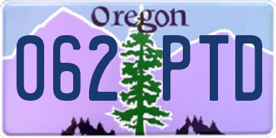 OR license plate 062PTD