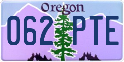 OR license plate 062PTE