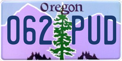 OR license plate 062PUD