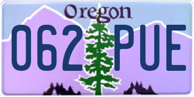 OR license plate 062PUE