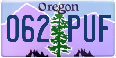 OR license plate 062PUF
