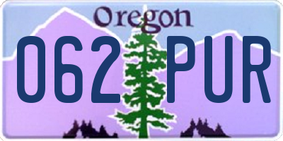 OR license plate 062PUR