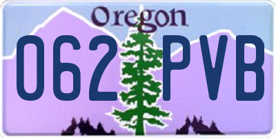 OR license plate 062PVB