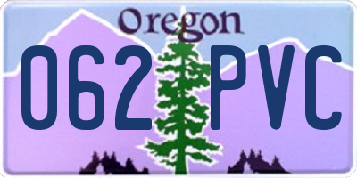 OR license plate 062PVC