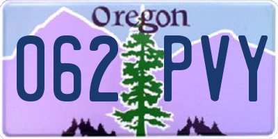 OR license plate 062PVY