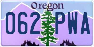 OR license plate 062PWA