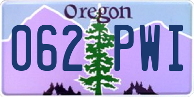OR license plate 062PWI