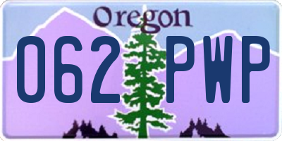 OR license plate 062PWP