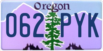 OR license plate 062PYK
